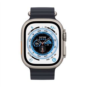 Apple Watch Ultra, Ocean Band, темно-серый - Смарт-часы