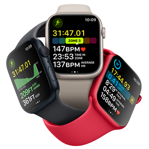 Apple Watch Series 8 GPS, Sport Band, 45mm, tumehall - Nutikell