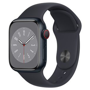 Apple Watch Series 8 GPS + Cellular, Sport Band, 41mm, tumehall - Nutikell