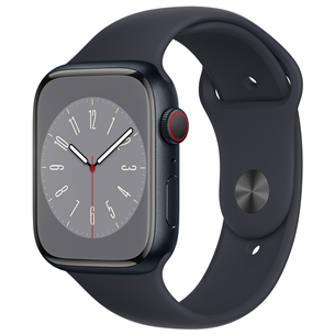 Apple Watch Series 8 GPS + Cellular, Sport Band, 45mm, tumehall - Nutikell