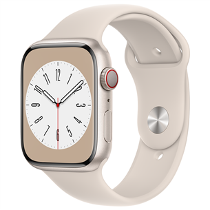 Apple Watch Series 8 GPS + Cellular, Sport Band, 45 мм, бежевый - Смарт-часы MNK73EL/A
