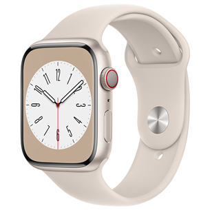 Apple Watch Series 8 GPS + Cellular, Sport Band, 45mm, starlight - Smartwatch MNK73EL/A