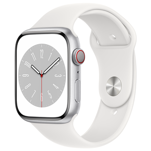 Apple Watch Series 8 GPS + Cellular, Sport Band, 45mm, hõbedane - Nutikell