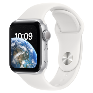 Apple Watch SE 2, GPS, Sport Band, 40 мм, серебристый/белый - Смарт-часы MNJV3EL/A