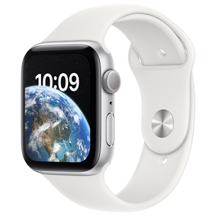 Apple Watch SE 2, GPS, 44 мм, серебристый/белый - Смарт-часы MNK23EL/A