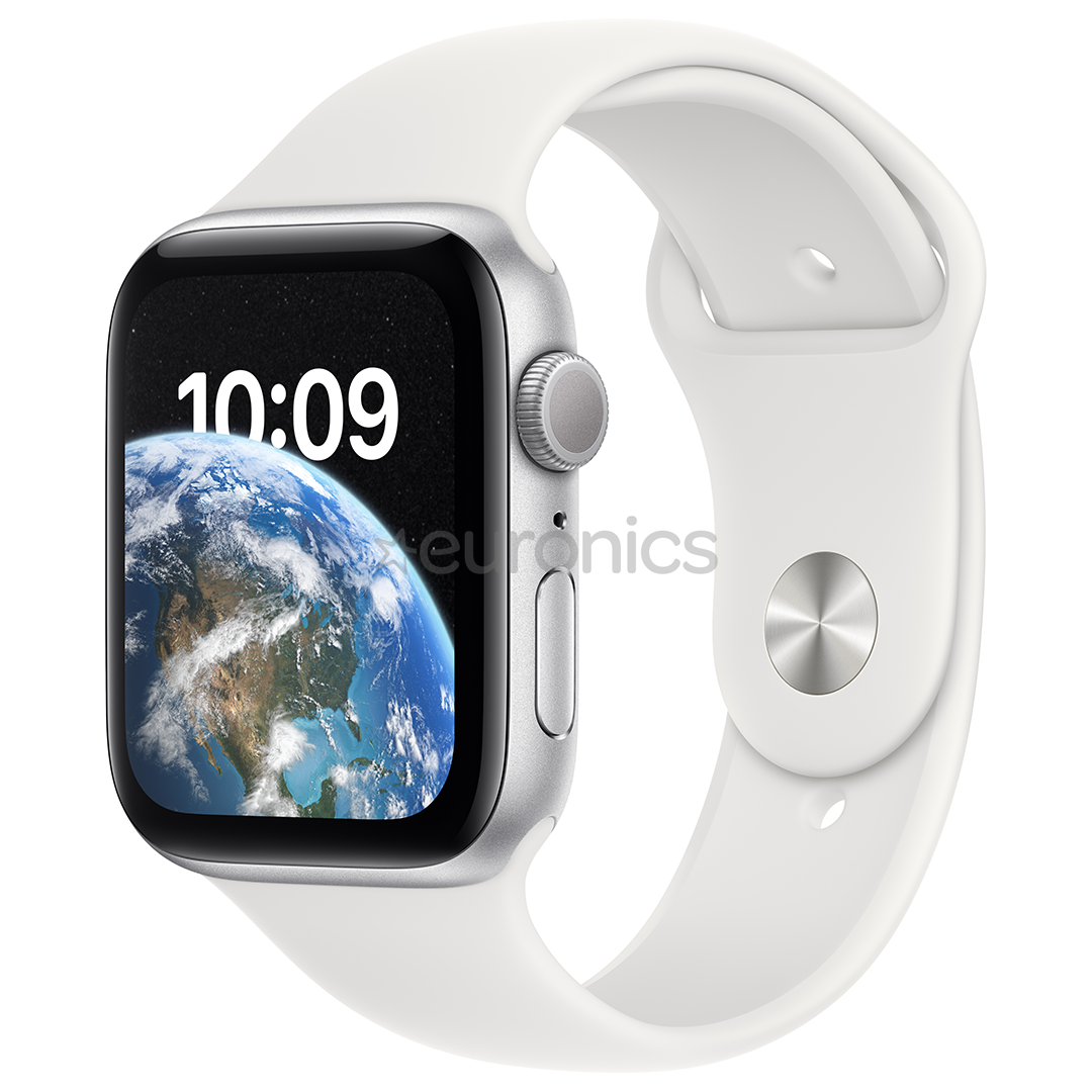 Apple Watch SE 2, GPS, 44 мм, серебристый/белый - Смарт-часы