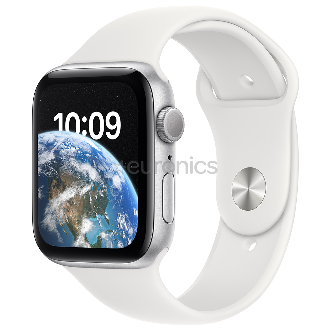 Apple Watch SE 2, GPS, 44mm, silver/white - Smartwatch, MNK23EL/A