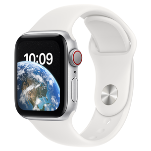Apple Watch SE 2, GPS + Cellular, 40mm, silver/white - Smartwatch MNPP3EL/A