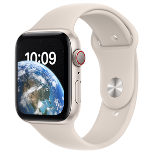 Apple Watch SE 2, GPS + Cellular, 44mm, tähevalgus - Nutikell