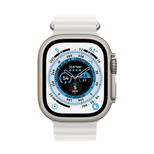 Apple Watch 49 мм, Ocean Band, белый - Сменный ремешок