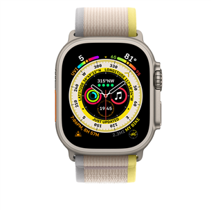 Apple Watch 49 мм, Trail Loop, S/M, желтый/бежевый - Сменный ремешок