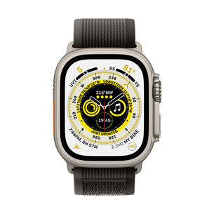 Apple Watch 49 мм, Trail Loop, S/M, черный/серый - Сменный ремешок
