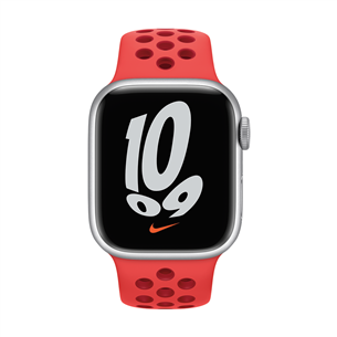 Apple Watch 45 мм, Nike Sport Band, красный - Сменный ремешок