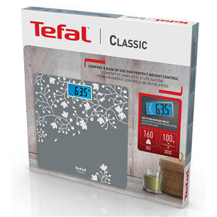 Tefal, up to 160 kg, grey - Bathroom scale
