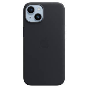 Apple iPhone 14 Leather Case with MagSafe, черный - Кожаный чехол