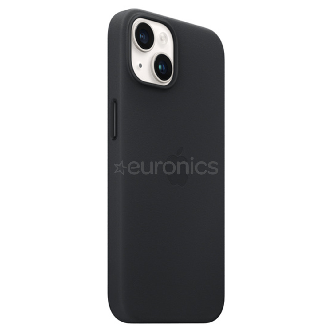 Apple iPhone 14 Leather Case with MagSafe, черный - Кожаный чехол