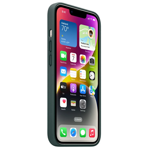 Apple iPhone 14 Leather Case with MagSafe, темно-зеленый - Кожаный чехол