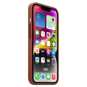 Apple iPhone 14 Leather Case with MagSafe, pruun - Nahkümbris