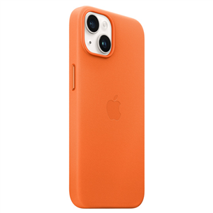 Apple iPhone 14 Leather Case with MagSafe, oranž - Nahkümbris