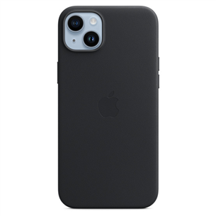 Apple iPhone 14 Plus Leather Case with MagSafe, черный - Кожаный чехол