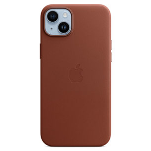 Apple iPhone 14 Plus Leather Case with MagSafe, коричневый - Кожаный чехол