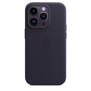 Apple iPhone 14 Pro Leather Case with MagSafe, фиолетовый - Кожаный чехол