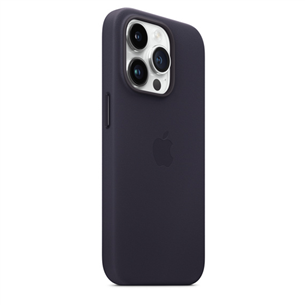Apple iPhone 14 Pro Leather Case with MagSafe, фиолетовый - Кожаный чехол
