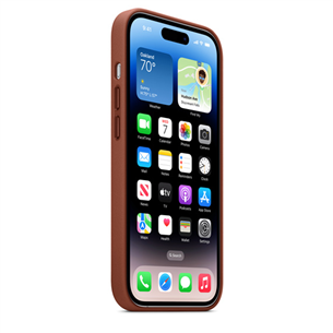 Apple iPhone 14 Pro Leather Case with MagSafe, pruun - Nahkümbris