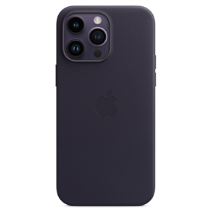 Apple iPhone 14 Pro Max Leather Case with MagSafe, violetne - Nahkümbris