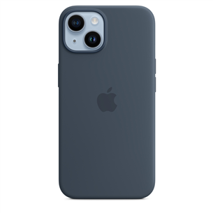 Apple iPhone 14 Silicone Case with MagSafe, tuhm sinine - Silikoonümbris