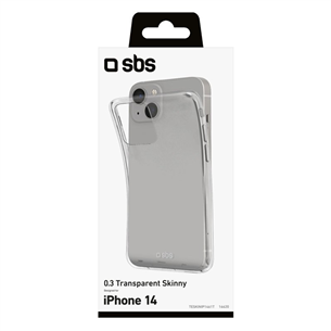 SBS Skinny cover, iPhone 14, läbipaistev - Silikoonümbris