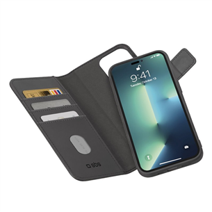 SBS Duo Mag Wallet, iPhone 14 Pro, must - Nutitelefoni kaaned