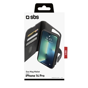 SBS Duo Mag Wallet, iPhone 14 Pro, must - Nutitelefoni kaaned