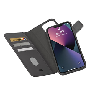 SBS Duo Mag Wallet, iPhone 14 Plus, must - Nutitelefoni kaaned