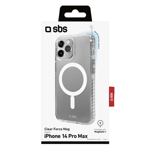 SBS Clear Force Mag, iPhone 14 Pro Max, läbipaistev - Ümbris