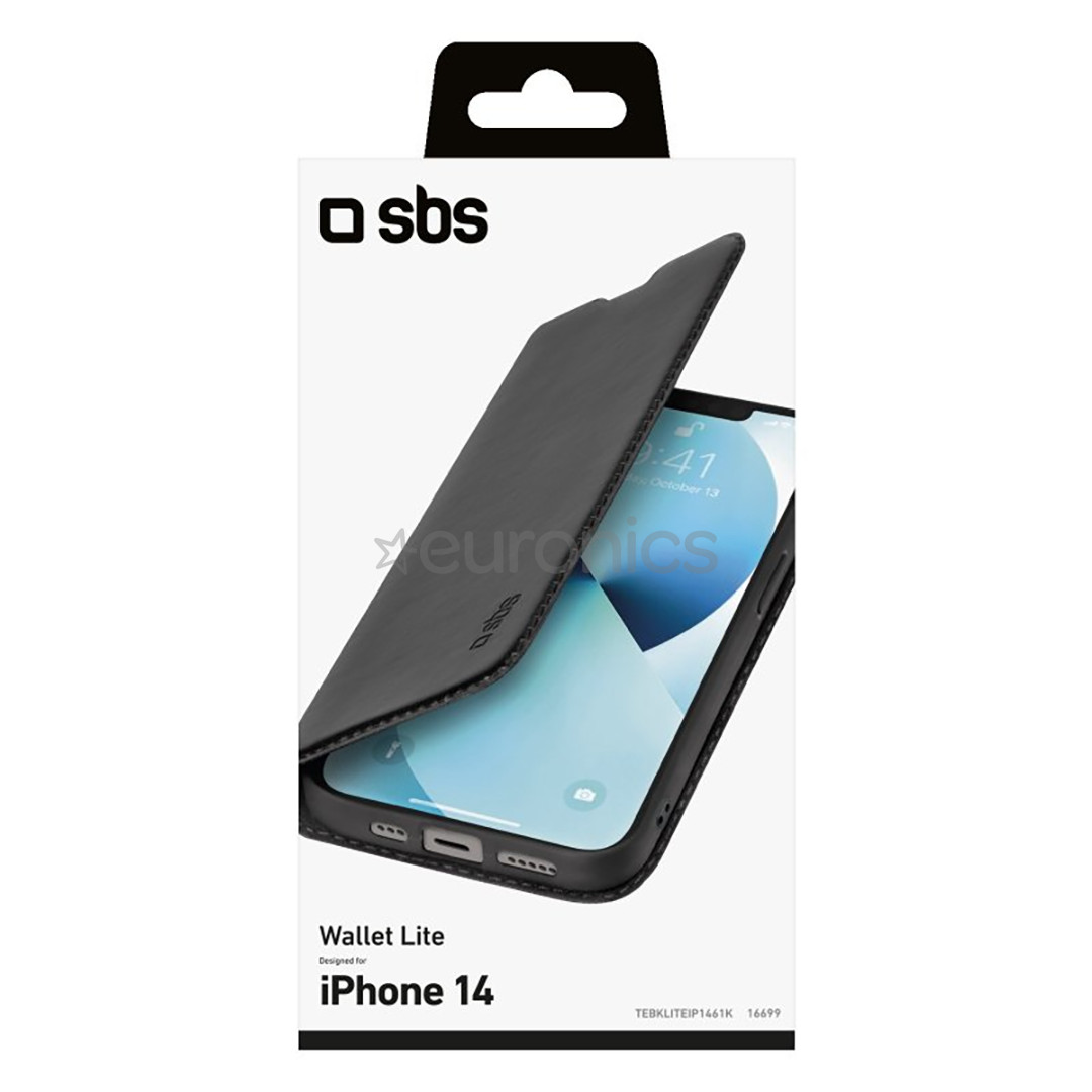 SBS Book Wallet Lite, iPhone 14, must - Telefoni kaaned
