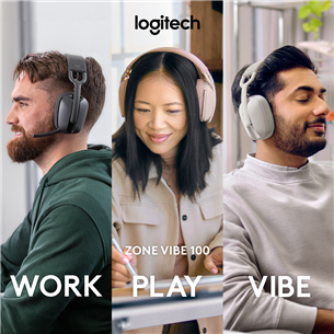 Logitech Zone Vibe 100, white - Wireless headset