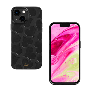 LAUT MOTIF, iPhone 14, hearts, black - Smartphone case