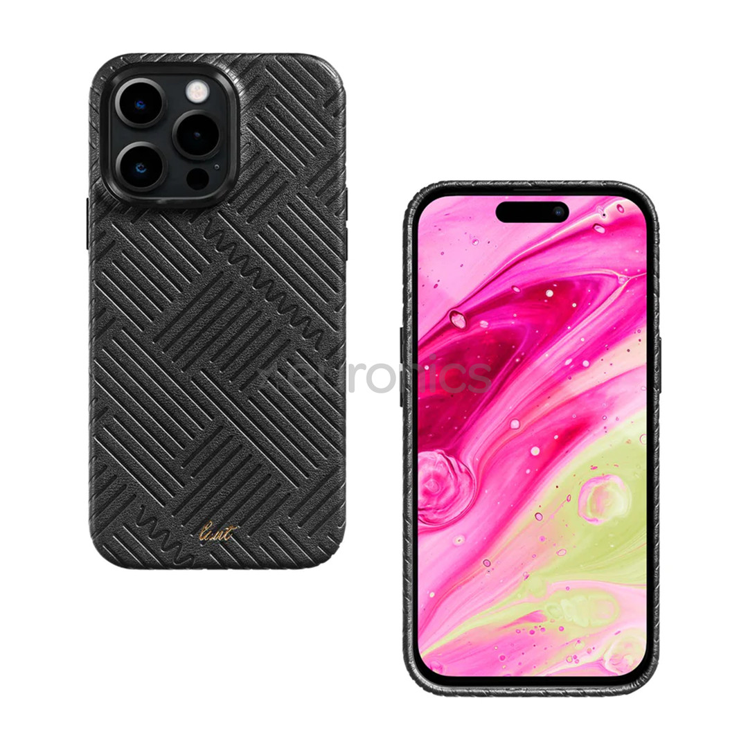 LAUT MOTIF, iPhone 14 Pro Max, stripes, must - Nutitelefoni ümbris