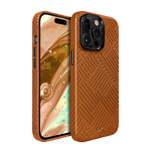 LAUT MOTIF, iPhone 14 Pro, stripes, brown - Smartphone case