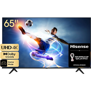 Hisense A6BG, LED LCD, UHD 4K, 65'', feet stand, black - TV 65A6BG