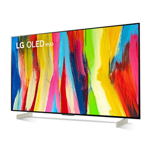 LG OLED evo C2, 42'', 4K UHD, OLED, jalad äärtes, hall/valge - Teler