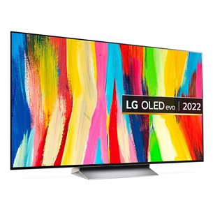 LG OLED evo C2, 65'', 4K UHD, OLED, jalg keskel, hall/valge - Teler