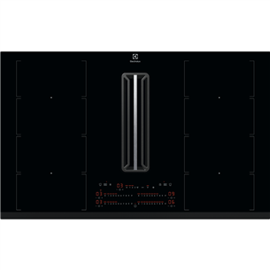 Electrolux, ширина 83 см, без рамы, черный - Интегрируемая индукционная варочная панель с вытяжкой KCC85450