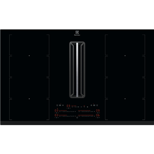 Electrolux, width 83 cm, frameless, black - Built-in Induction Hob with Cooker Hood