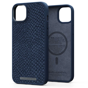 Njord byElements Salmon Leather MagSafe, iPhone 14 Plus, blue - Case NA42SL01