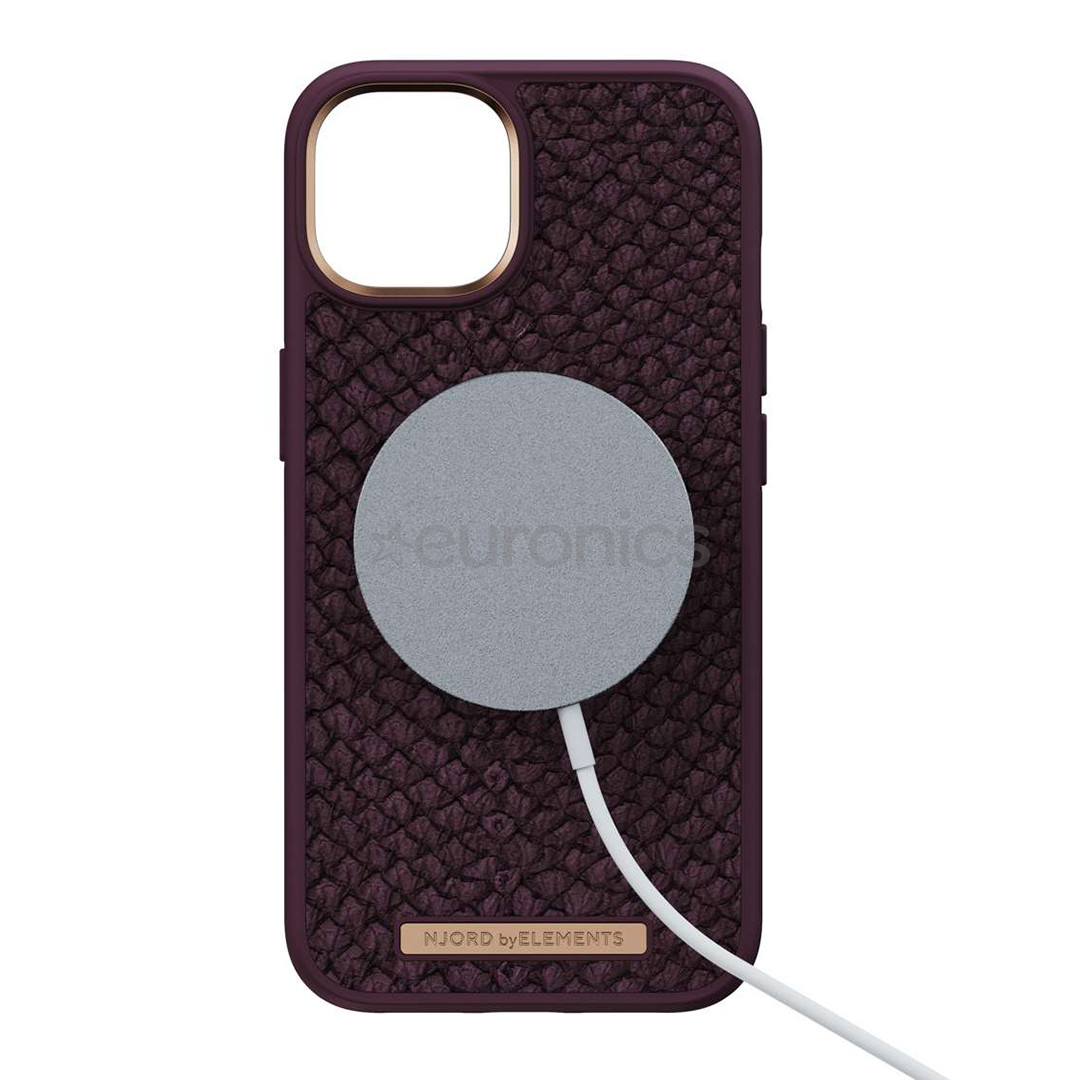 Njord byElements Salmon Leather MagSafe, iPhone 14, коричневый - Кожаный чехол