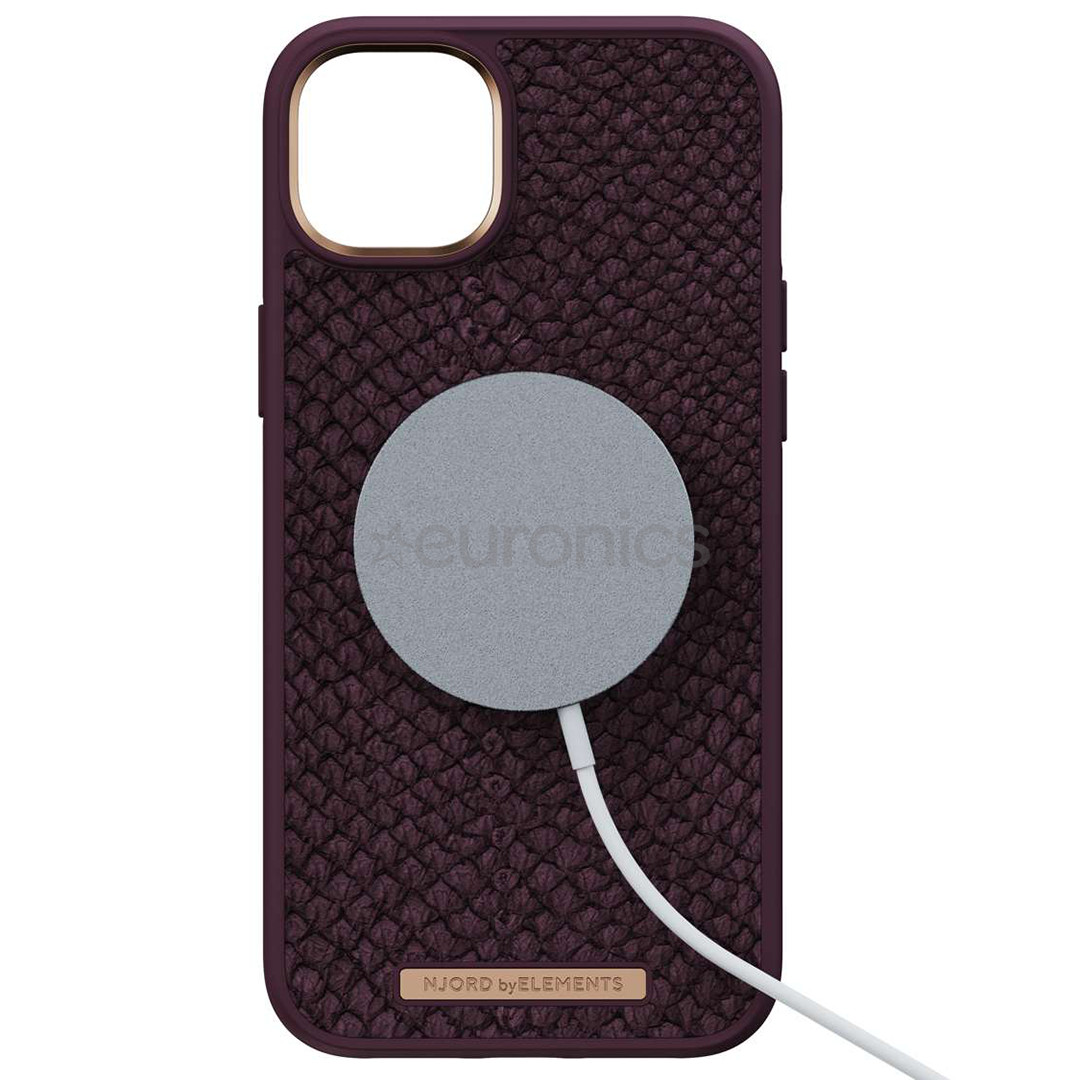 Njord byElements Salmon Leather MagSafe, iPhone 14 Plus, pruun - Nahkümbris