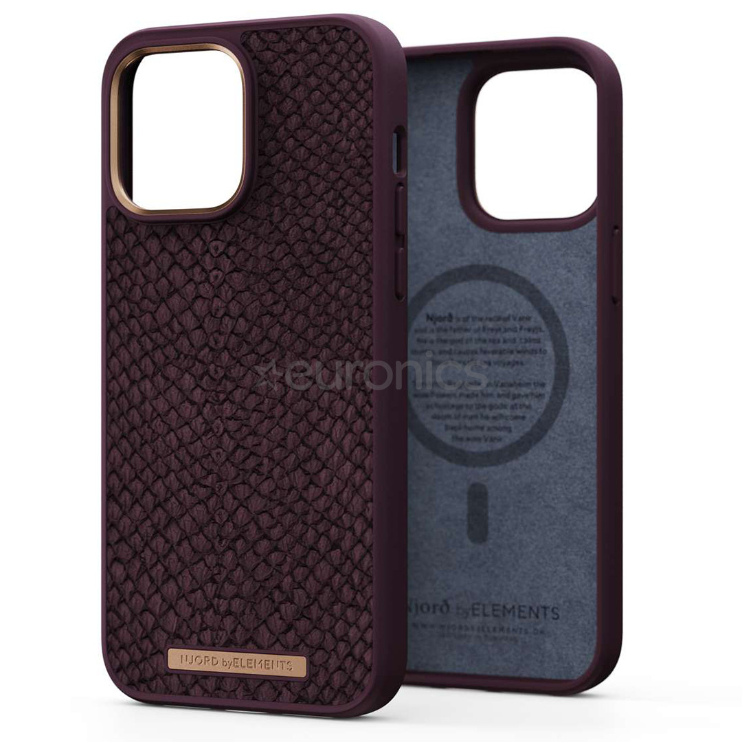 Njord byElements Salmon Leather MagSafe, iPhone 14 Pro Max, rust - Case