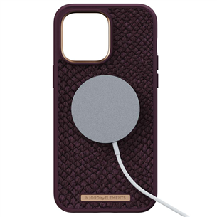 Njord byElements Salmon Leather MagSafe, iPhone 14 Pro Max, коричневый - Кожаный чехол